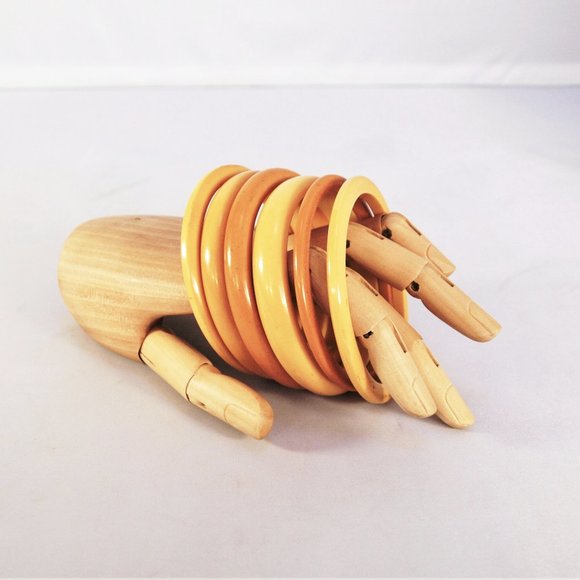 Vintage Bakelite Bangle Bracelet Set #4 - Picture 2 of 5